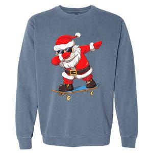 Dabbing Santa Claus Kids Boys Skate Skateboard Christmas TShirt Garment-Dyed Sweatshirt