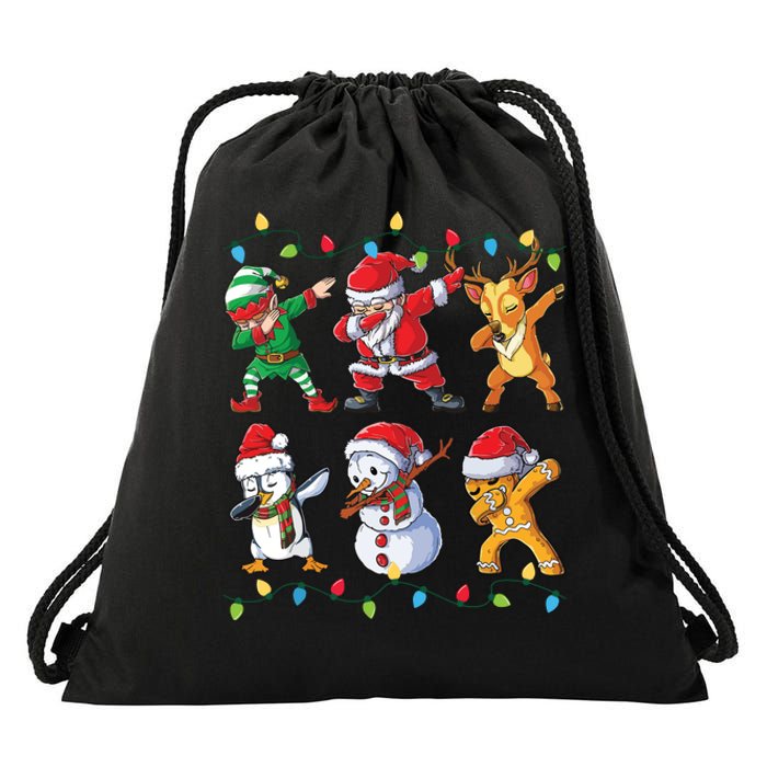 Dabbing Santa Christmas Boy Girls Xmas Dab Drawstring Bag