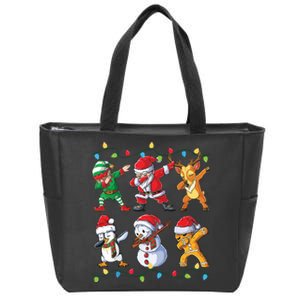 Dabbing Santa Christmas Boy Girls Xmas Dab Zip Tote Bag