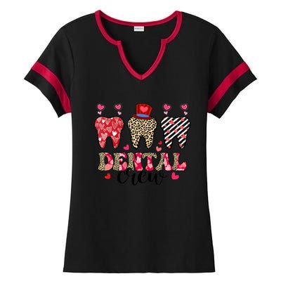 Dental Squad Cute Teeth Dental Assistant Valentine's Day Gift Ladies Halftime Notch Neck Tee