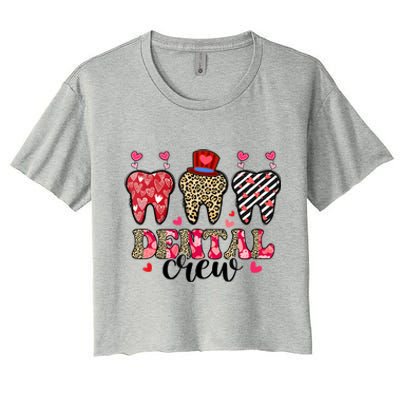 Dental Squad Cute Teeth Dental Assistant Valentine's Day Gift Women's Crop Top Tee