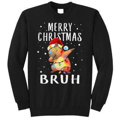 Dabbing Santa Capy Light Merry Christmas Bruh Sweatshirt