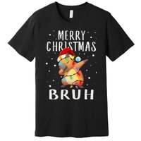 Dabbing Santa Capy Light Merry Christmas Bruh Premium T-Shirt