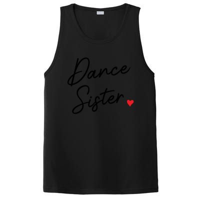 Dance Sister Cute Script With Heart Gift PosiCharge Competitor Tank