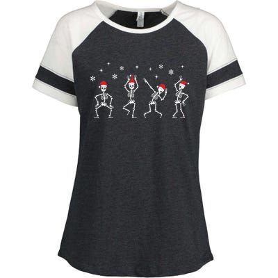 Dancing Skeleton Christmas Skeletons Xmas Cute Gift Enza Ladies Jersey Colorblock Tee