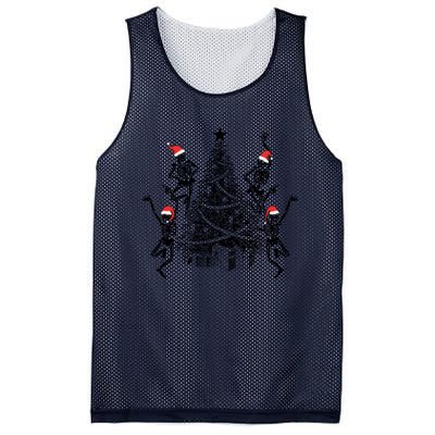 Dancing Skeleton Christmas Tree Xmas Vibes Skeleton Gift Mesh Reversible Basketball Jersey Tank