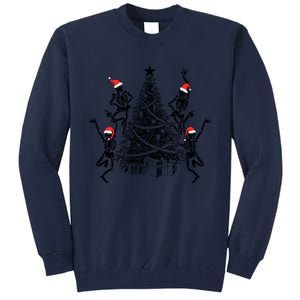 Dancing Skeleton Christmas Tree Xmas Vibes Skeleton Gift Tall Sweatshirt