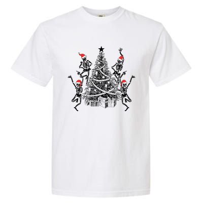 Dancing Skeleton Christmas Tree Xmas Vibes Skeleton Gift Garment-Dyed Heavyweight T-Shirt