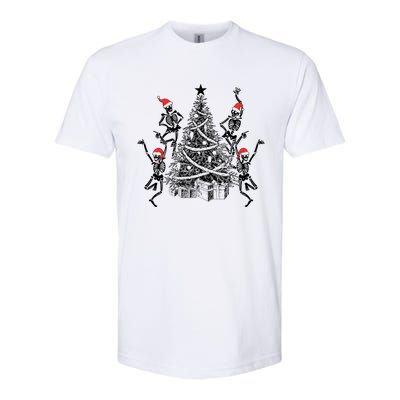 Dancing Skeleton Christmas Tree Xmas Vibes Skeleton Gift Softstyle CVC T-Shirt