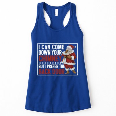 Dirty Santa Claus Jokes Xmas Pj I Can Come Down Your Chimney Gift Womens Tank Top
