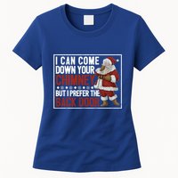 Dirty Santa Claus Jokes Xmas Pj I Can Come Down Your Chimney Gift Womens T-Shirt