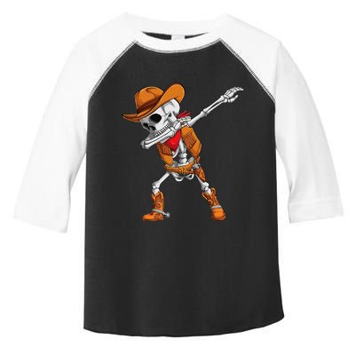 Dabbing Skeleton Cowboy Halloween Costume Toddler Fine Jersey T-Shirt