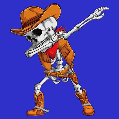 Dabbing Skeleton Cowboy Halloween Costume T-Shirt
