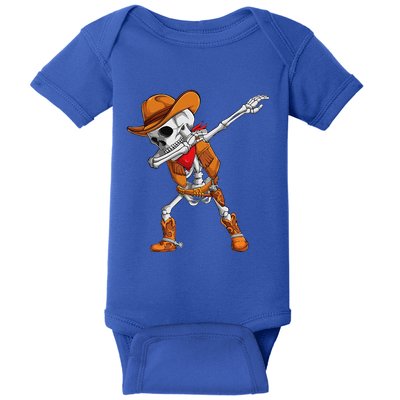 Dabbing Skeleton Cowboy Halloween Costume Baby Bodysuit