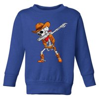 Dabbing Skeleton Cowboy Halloween Costume Toddler Sweatshirt