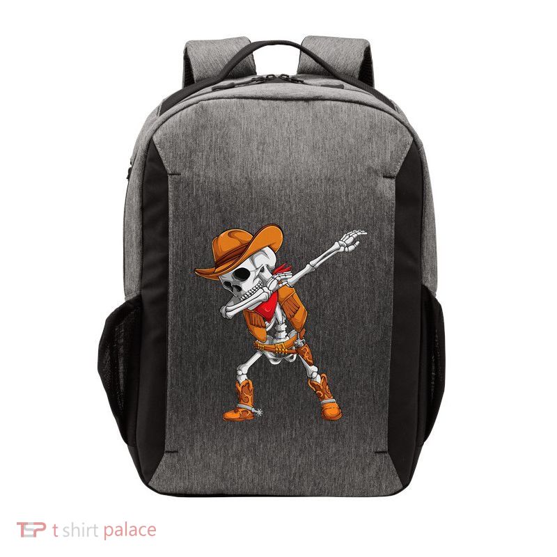 Dabbing Skeleton Cowboy Halloween Costume Vector Backpack