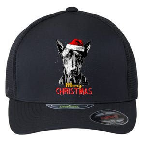 Doberman Santa Claus Hat Merry Christmas Dog Xmas Dogs Flexfit Unipanel Trucker Cap