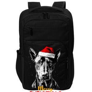 Doberman Santa Claus Hat Merry Christmas Dog Xmas Dogs Impact Tech Backpack