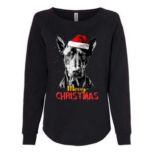 Doberman Santa Claus Hat Merry Christmas Dog Xmas Dogs Womens California Wash Sweatshirt