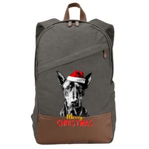 Doberman Santa Claus Hat Merry Christmas Dog Xmas Dogs Cotton Canvas Backpack