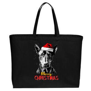 Doberman Santa Claus Hat Merry Christmas Dog Xmas Dogs Cotton Canvas Jumbo Tote