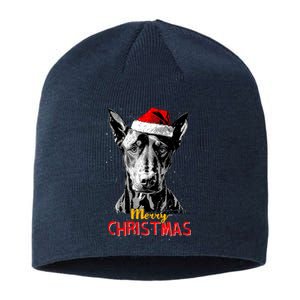 Doberman Santa Claus Hat Merry Christmas Dog Xmas Dogs Sustainable Beanie