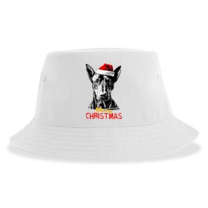 Doberman Santa Claus Hat Merry Christmas Dog Xmas Dogs Sustainable Bucket Hat