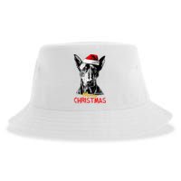 Doberman Santa Claus Hat Merry Christmas Dog Xmas Dogs Sustainable Bucket Hat