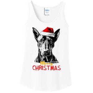 Doberman Santa Claus Hat Merry Christmas Dog Xmas Dogs Ladies Essential Tank