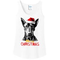 Doberman Santa Claus Hat Merry Christmas Dog Xmas Dogs Ladies Essential Tank