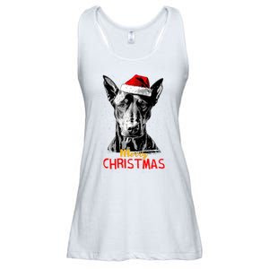 Doberman Santa Claus Hat Merry Christmas Dog Xmas Dogs Ladies Essential Flowy Tank