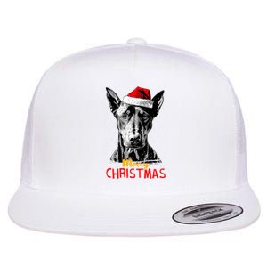 Doberman Santa Claus Hat Merry Christmas Dog Xmas Dogs Flat Bill Trucker Hat