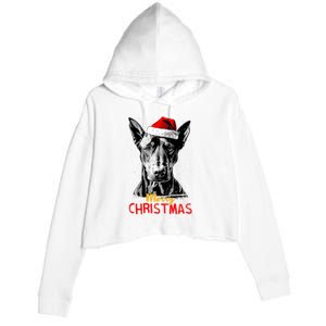 Doberman Santa Claus Hat Merry Christmas Dog Xmas Dogs Crop Fleece Hoodie