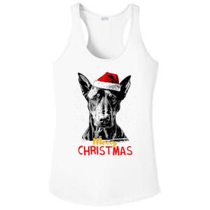 Doberman Santa Claus Hat Merry Christmas Dog Xmas Dogs Ladies PosiCharge Competitor Racerback Tank