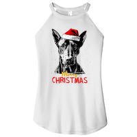 Doberman Santa Claus Hat Merry Christmas Dog Xmas Dogs Women's Perfect Tri Rocker Tank