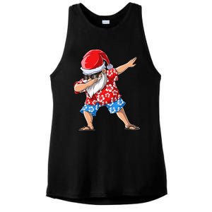 Dabbing Santa Christmas in July Hawaiian Xmas Dab Ladies PosiCharge Tri-Blend Wicking Tank