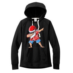 Dabbing Santa Christmas in July Hawaiian Xmas Dab Women's Fleece Hoodie