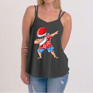 Dabbing Santa Christmas in July Hawaiian Xmas Dab Women's Strappy Tank