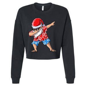 Dabbing Santa Christmas in July Hawaiian Xmas Dab Cropped Pullover Crew