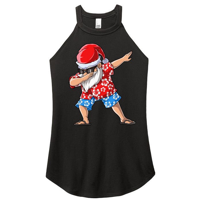 Dabbing Santa Christmas in July Hawaiian Xmas Dab Women's Perfect Tri Rocker Tank