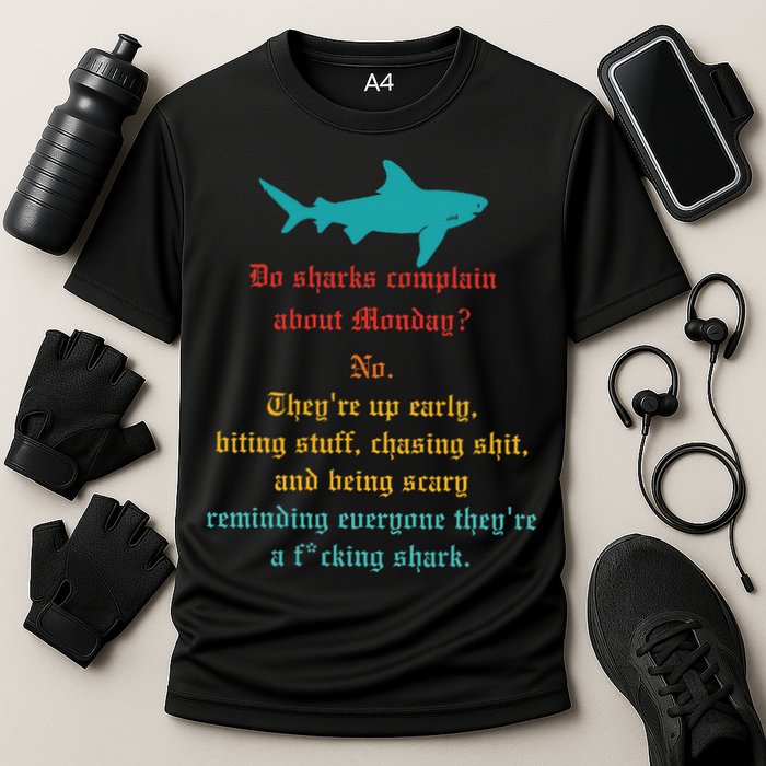 Do Sharks Complain About Monday No. TheyRe Up Early Gift Cooling Performance Crew T-Shirt