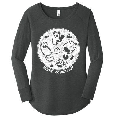 Distressed Science Cat Bacteria Microbiology Meowcrobiology Women's Perfect Tri Tunic Long Sleeve Shirt