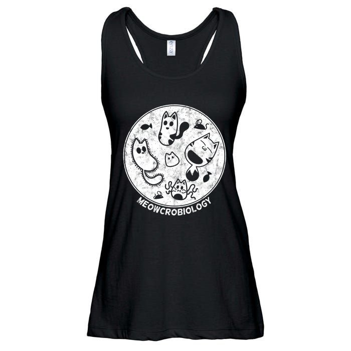 Distressed Science Cat Bacteria Microbiology Meowcrobiology Ladies Essential Flowy Tank