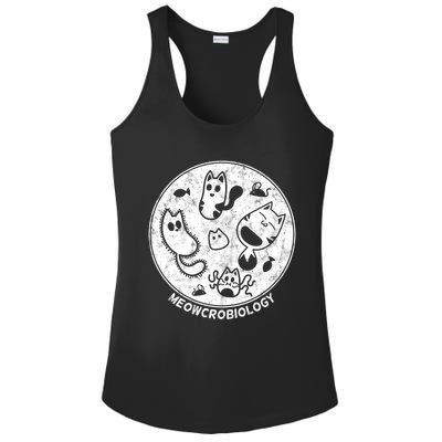 Distressed Science Cat Bacteria Microbiology Meowcrobiology Ladies PosiCharge Competitor Racerback Tank