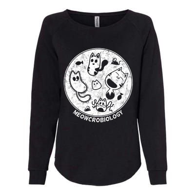 Distressed Science Cat Bacteria Microbiology Meowcrobiology Womens California Wash Sweatshirt