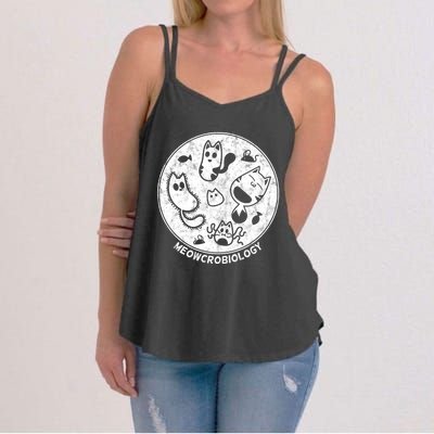 Distressed Science Cat Bacteria Microbiology Meowcrobiology Women's Strappy Tank