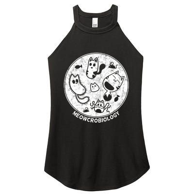 Distressed Science Cat Bacteria Microbiology Meowcrobiology Women's Perfect Tri Rocker Tank