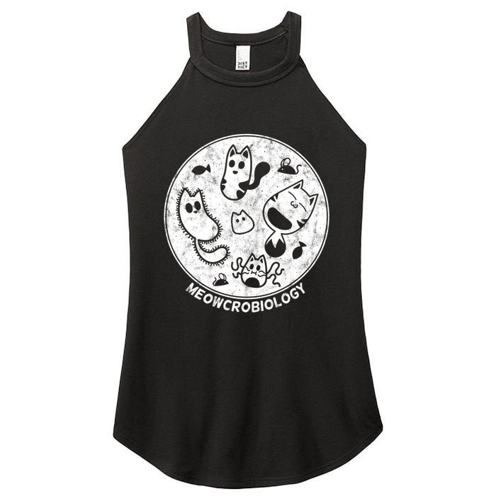 Distressed Science Cat Bacteria Microbiology Meowcrobiology Women's Perfect Tri Rocker Tank