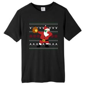 Dabbing Santa Christmas Softball Ugly Xmas Gift Tall Fusion ChromaSoft Performance T-Shirt