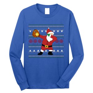 Dabbing Santa Christmas Softball Ugly Xmas Gift Long Sleeve Shirt